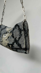 Gucci Snakeskin-pattern Beaded Bag