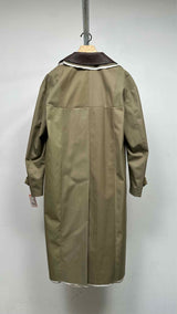 Miu Miu Single-breasted Chino and Leather Trench Coat