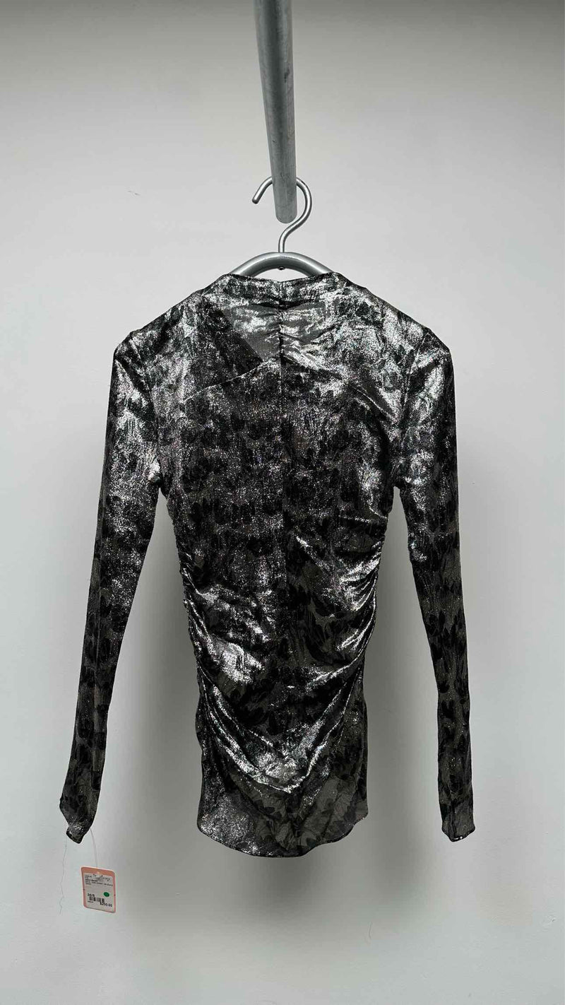 Isabel Marant L/S Floral Glitter Gathered Top