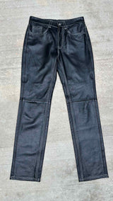 MM6 Contrast Stitch Leather Pants