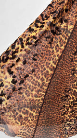 Jean Paul Gaultier Leopard Pattern Mesh Maxi Skirt