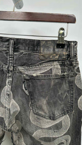 Hysteric Glamour Boro-patchwork Snake-print Jeans