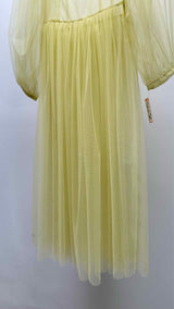 Molly Goddard Puff-sleeve Pleated Mesh Dress