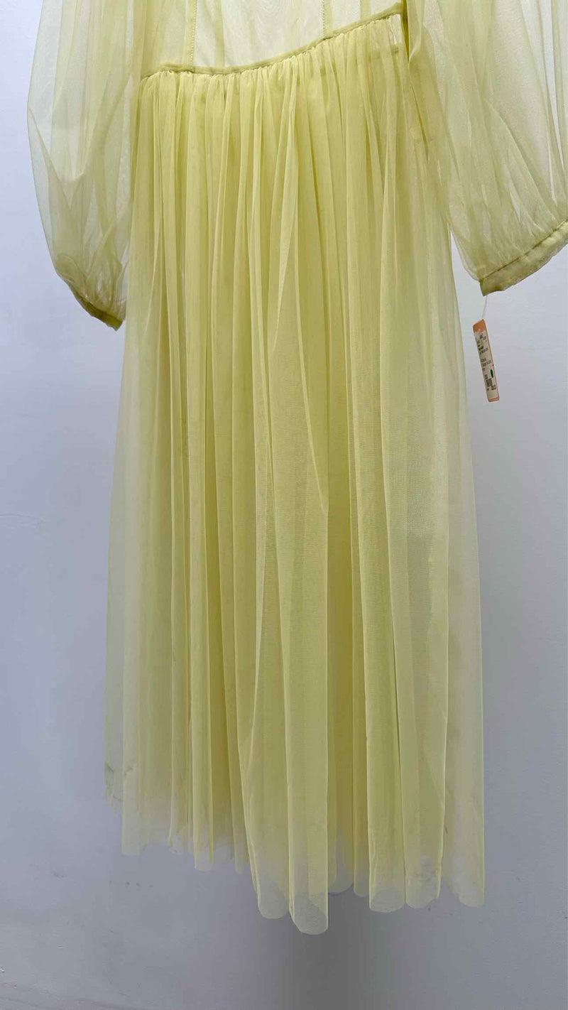 Molly Goddard Puff-sleeve Pleated Mesh Dress
