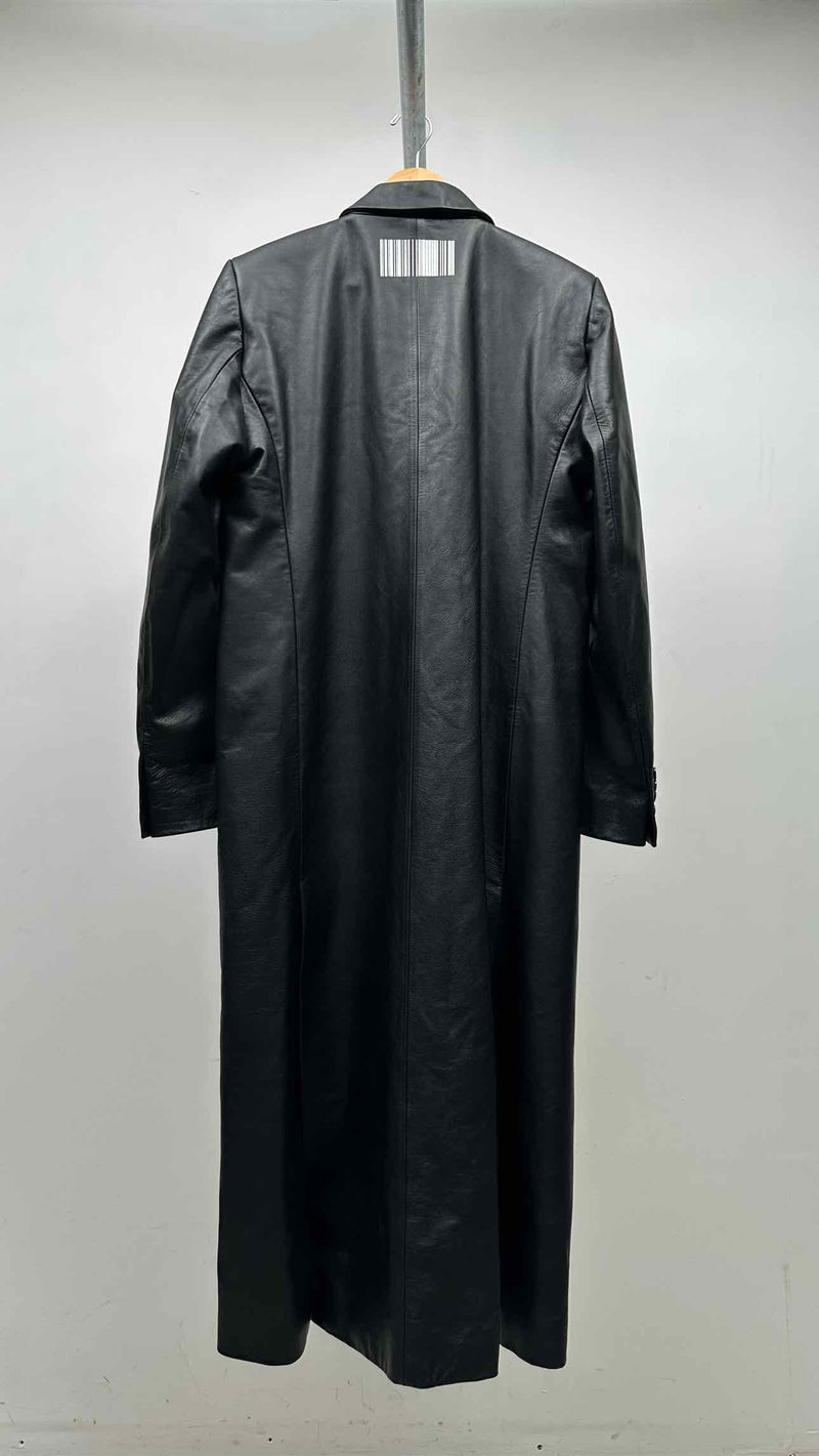 VTMNTS Barcode Long Leather Coat