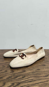 Chanel CC-Logo Suede Loafers
