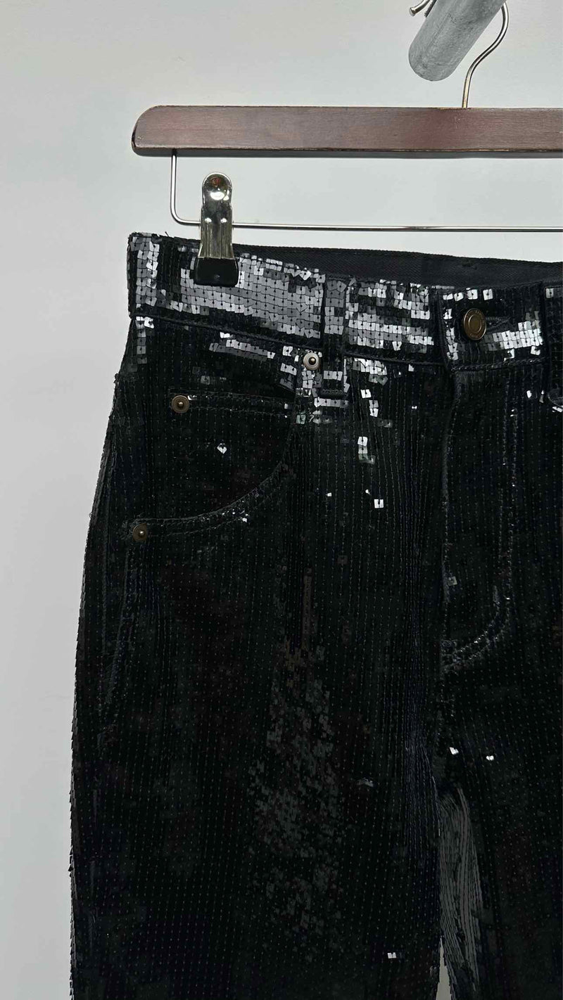 Saint Laurent Sequin Boot-cut Jeans