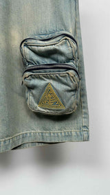 Lanvin Logo-jacquard Denim Cargo Shorts
