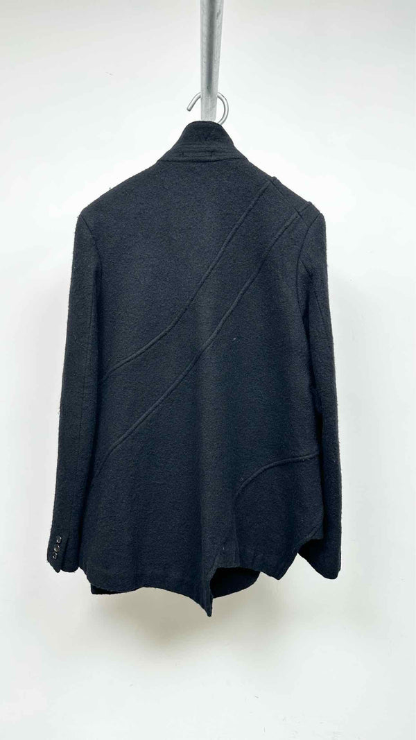 Comme Des Garcons Homme Plus Boiled-wool Wavy-seam Asymmetrical Jacket