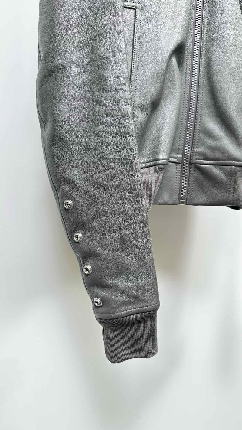 Rick Owens Leather Bomber Jacket