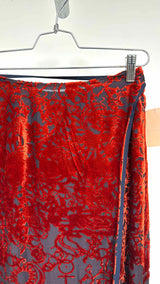 Marine Serre Geotic Devore Velvet Midi Wrap Skirt