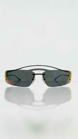 PRADA SPR61V Rimless Rectangular Shield Sunglasses