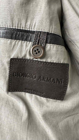 Giorgio Armani Collarless Mesh Leather Jacket