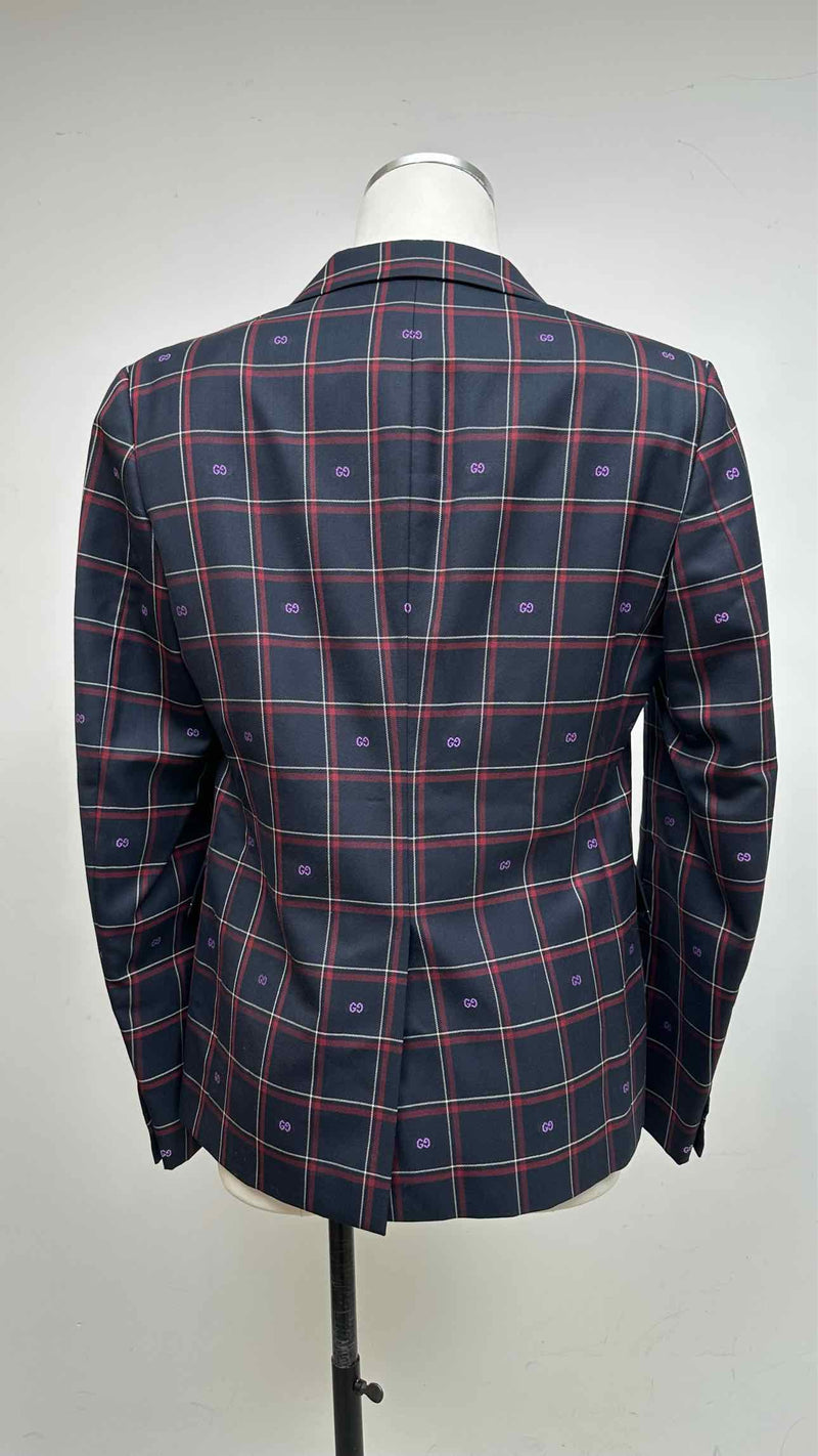 Gucci Logo Embroidered Plaid Jacket