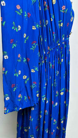 Balenciaga L/S Oversized Floral Silk Dress