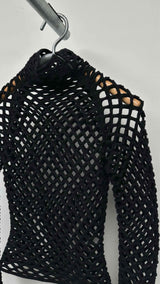 Alaia High-neck Fish-net Sweater