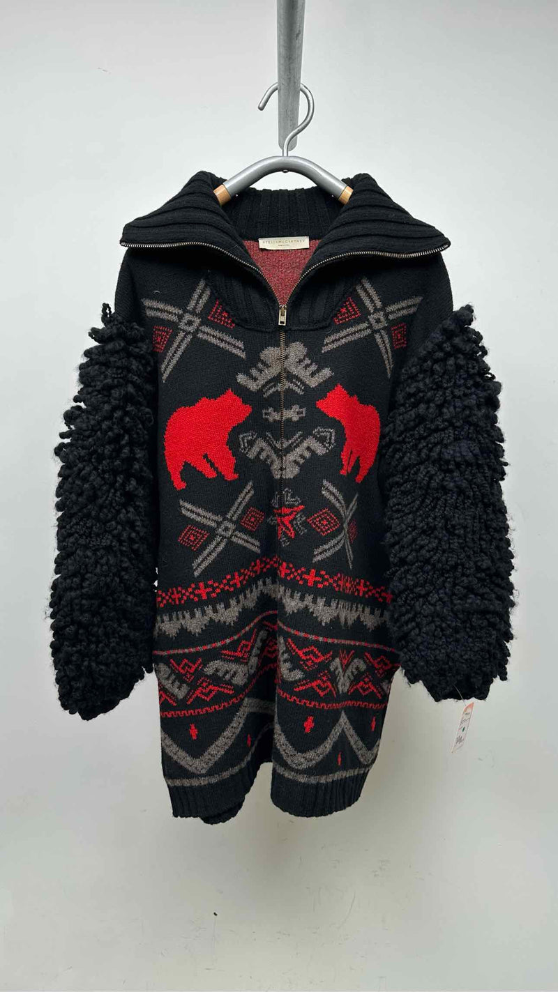 Stella McCartney Fuzzy-sleeve Nordic Knit Jacket