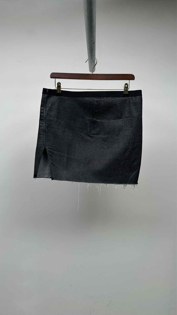 Rick Owens Coated-Denim Mini Skirt