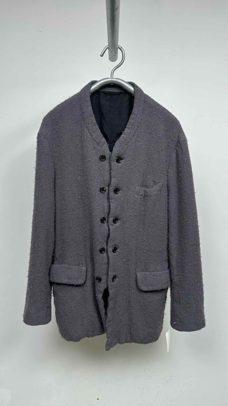 Comme Des Garcons Homme Plus Pilling Boiled-wool Collarless Coat