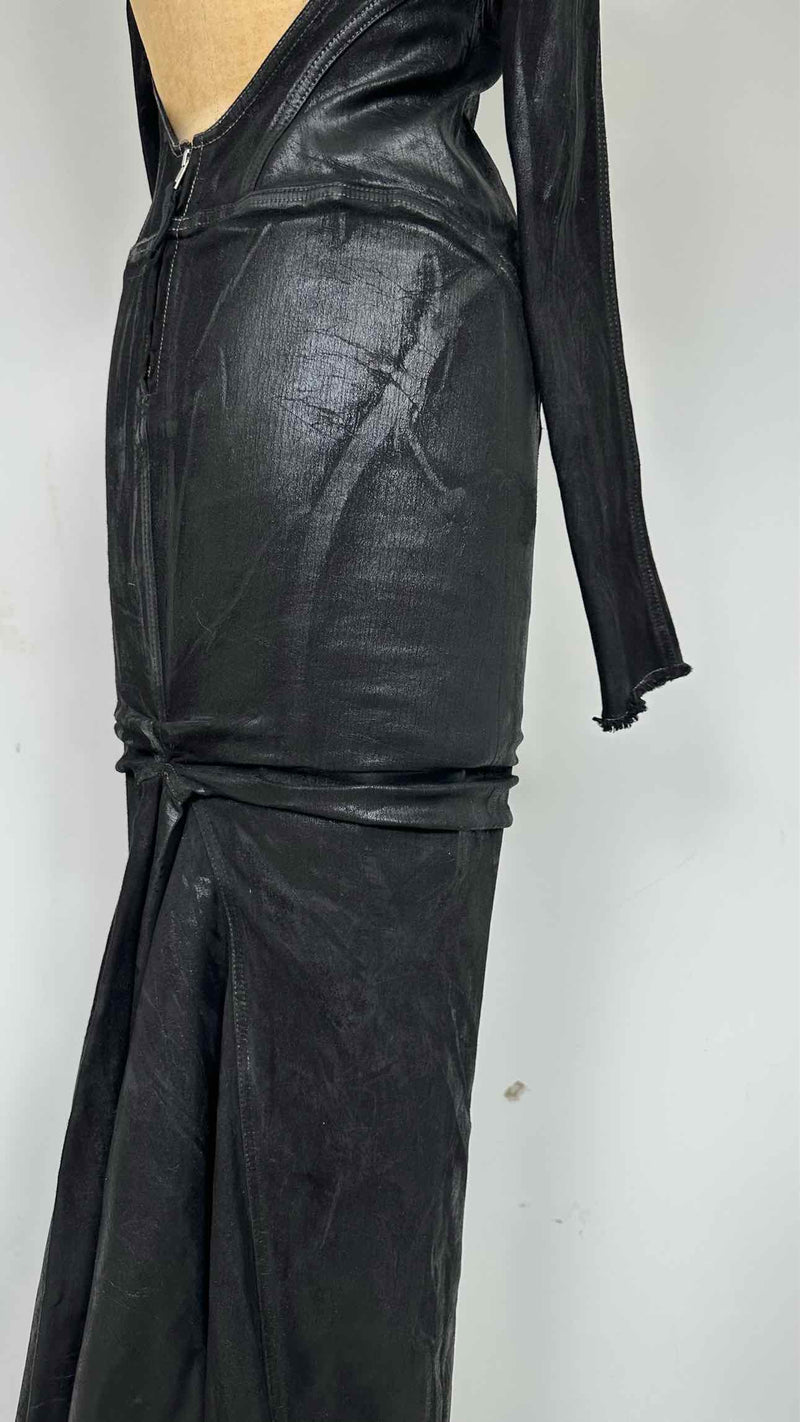 Rick Owens Waxed Back-Open L/S Dress