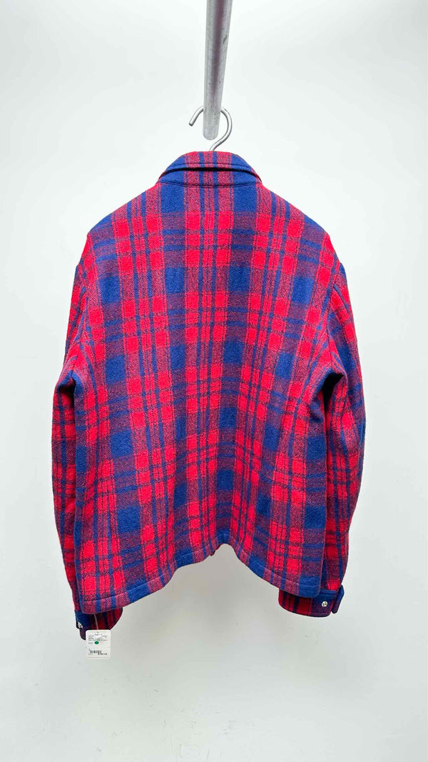 Moncler Zip-up Plaid Wool Shirt Jacket