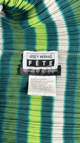 Issey Miyake FETE Sleeveles Pleated Stripe Top