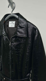 Courreges Zipped Vinyl Maxi Blouson Jacket