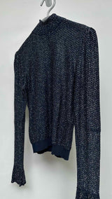 Chloe L/S Mock-neck Sparkle Top