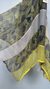 Diesel Sheer Floral Hybrid Silk Skirt