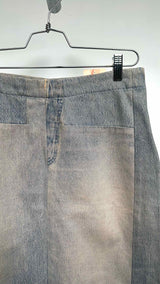 Margiela Artisanal Deconstructed Fray Denim Skirt