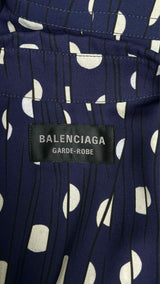 Balenciaga Polka-dot Satin Oversized Shirt