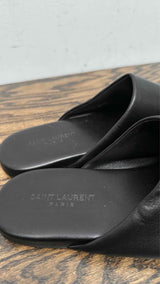 Saint Laurent Leather Plaza Mules