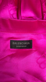 Balenciaga L/S Fuchsia Silk Creased-effect Shirt