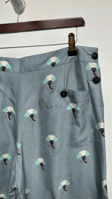 Valentino Buckled Printed Silk Wide Shirt