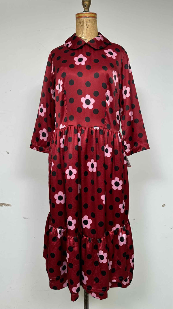 Comme Des Garcons Girl L/S Bottom Layerd Flowral Polka-dot Dress