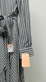 JW Anderson Flare Belted Striped Shirt Dress