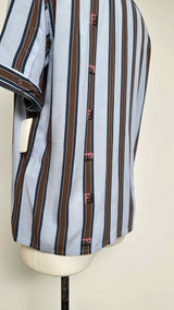 Fendi S/S Logo Stripe Satin Shirt