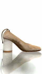 Margiela Glitter-heel Suede Pumps