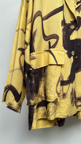 Issey Miyake Blushed Stroke Pattern Oversized Blazer Jacket
