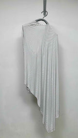 Balenciaga Stripe Draped Asymmetrical Dress