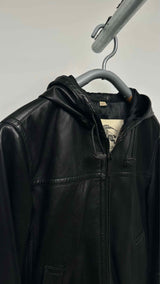 Burberry Zip-up Hooded Leather Jacket