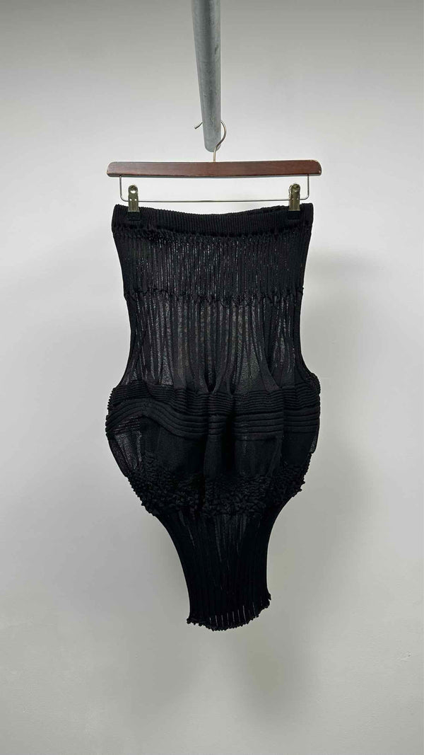 Issey Miyake Sheer Pleated Balloon Knit Skirt