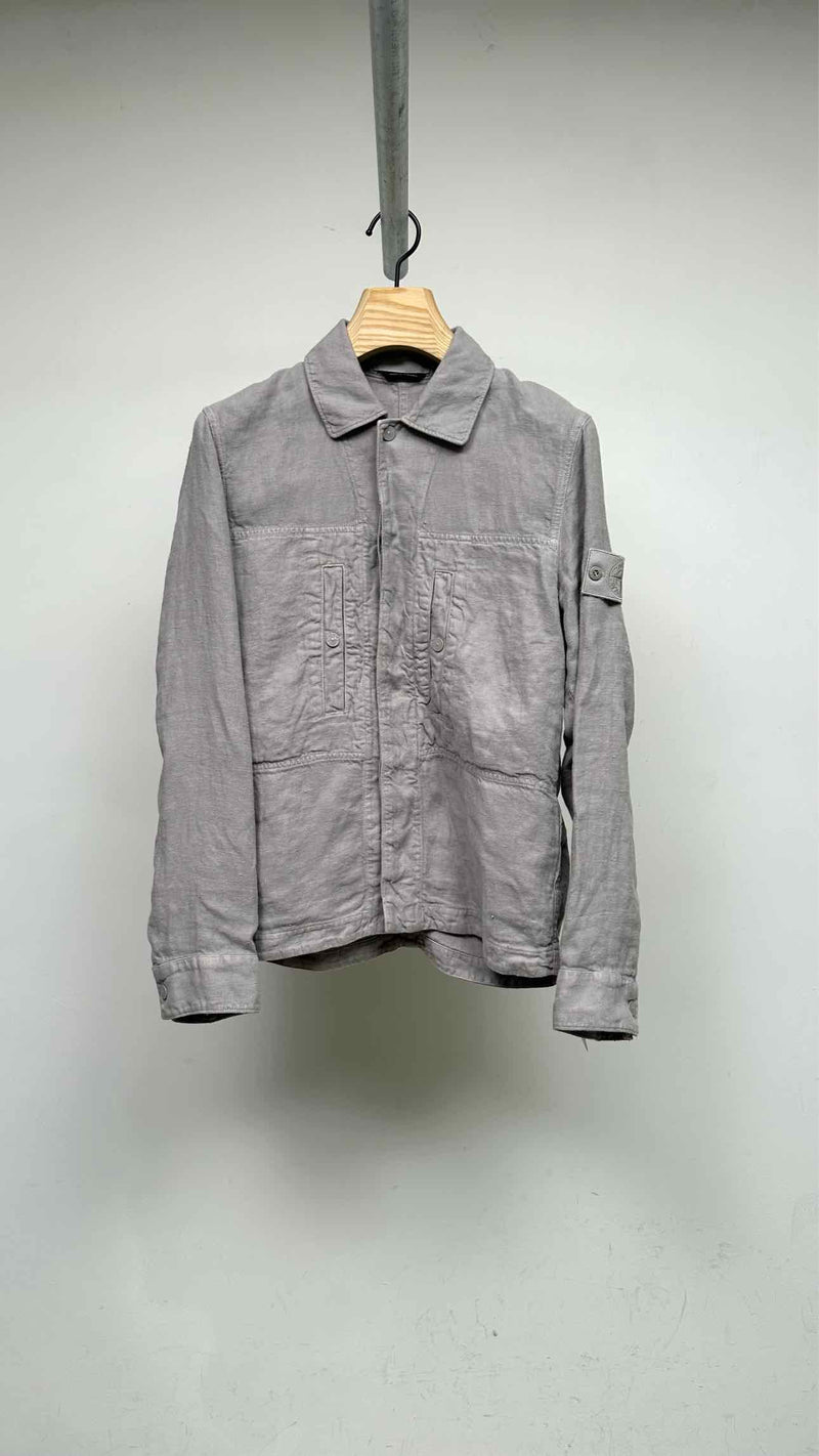 STONE  シャツジャケット M グレー オーバーシャツ Stone Island Ghost Linen Over-Shirt Jacket – TOKIO7
