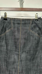 Alaia Back Lace-Up Denim Skirt