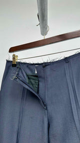 Margiela Center-pleated Raw-cut-waist Pants