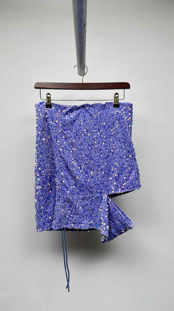 Pameo Pose Sequen Velvet Cut-Out Easy Skirt