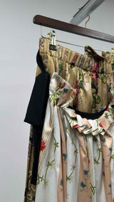 Simone Rocha Layered Floral Satin Midi Skirt