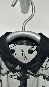 Versus Safety-pin Embroidered Mesh Shirt