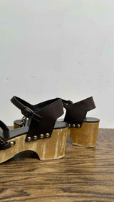 Chanel Chain-detail Ankle-strap Platform Sandals