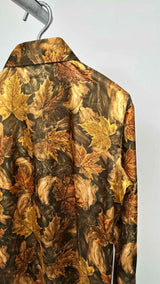 ERL Leaf-print Satin Shirt